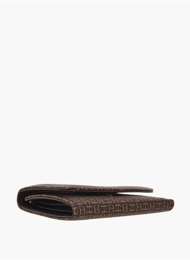 Flora Bella By Shoexpress Womens Textured Tri-Fold Wallet With Button Closure  - Image 4
