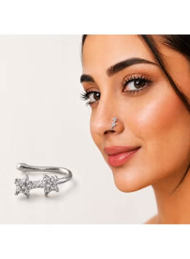veya ELEGANT FLOWER FAUX NOSE RING – NO PIERCING NEEDED - Image 2