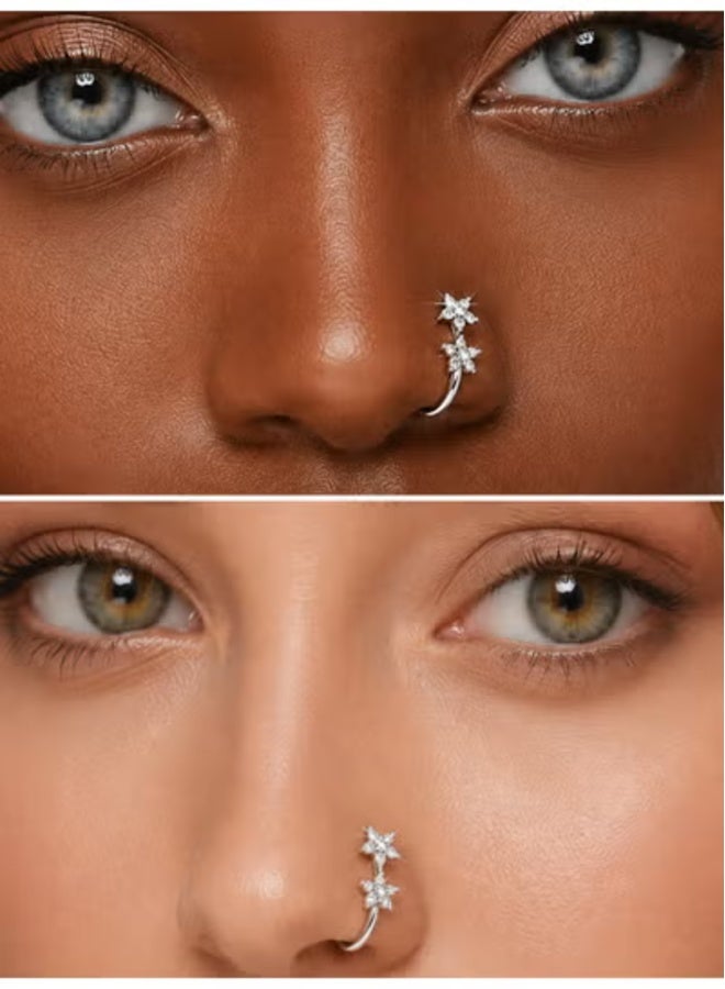 veya ELEGANT FLOWER FAUX NOSE RING – NO PIERCING NEEDED - Image 3