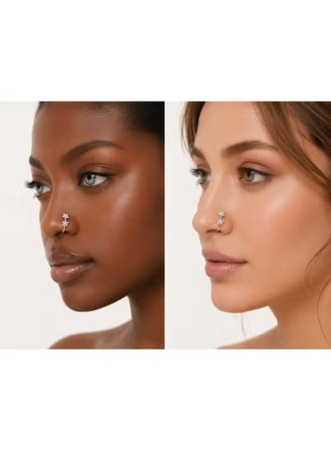 veya ELEGANT FLOWER FAUX NOSE RING – NO PIERCING NEEDED - Image 5