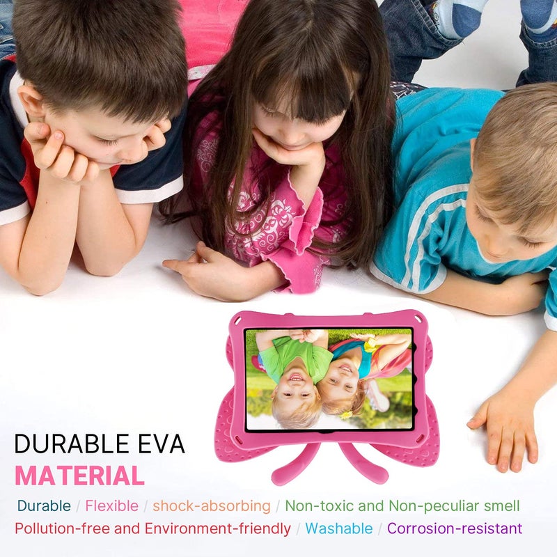 Simicoo iPad 11th 10th Generation Kids Case Cute Butterfly Tablet Cover with Stand for Kids Girl iPad 10 10.9'' 11 inch 2022 2025 Light EVA Durable Shockproof Kid Friendly Drop Proof Toddler (Rose) - Image 2