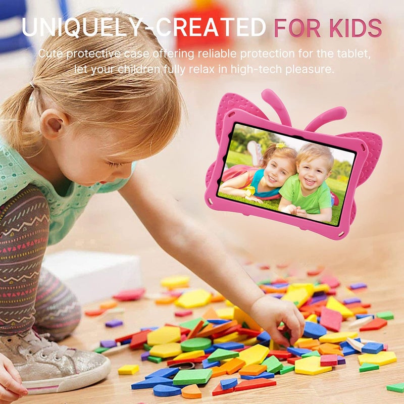 Simicoo iPad 11th 10th Generation Kids Case Cute Butterfly Tablet Cover with Stand for Kids Girl iPad 10 10.9'' 11 inch 2022 2025 Light EVA Durable Shockproof Kid Friendly Drop Proof Toddler (Rose) - Image 3