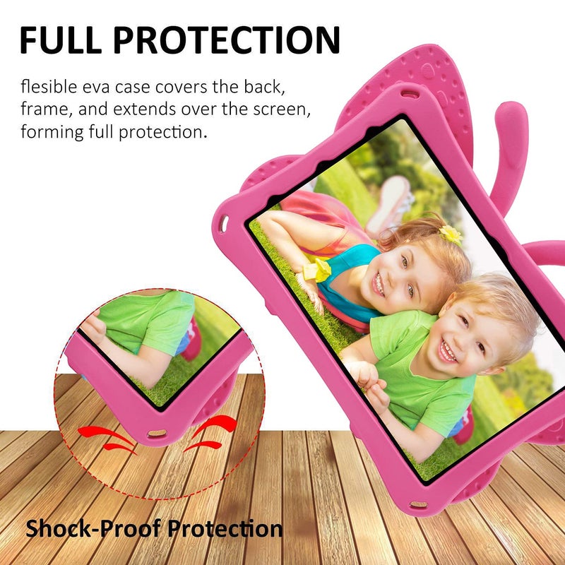 Simicoo iPad 11th 10th Generation Kids Case Cute Butterfly Tablet Cover with Stand for Kids Girl iPad 10 10.9'' 11 inch 2022 2025 Light EVA Durable Shockproof Kid Friendly Drop Proof Toddler (Rose) - Image 4