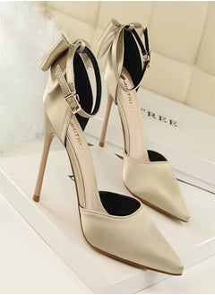 Sweet Shallow Mouth Pointed Bow Thin High Heels 10CM