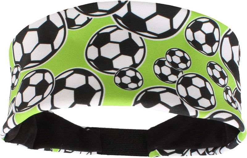 MadSportsStuff Crazy Soccer Headband with Soccer Ball Logos - Image 1