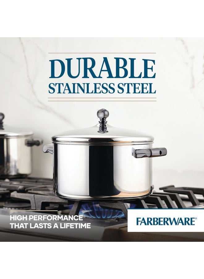 Farberware Classic Stainless Steel 6-Quart Stockpot with Lid, Stainless Steel Pot with Lid, Silver - Image 2