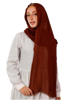 ماركة غير محددة طرحة قطن شاش 200*70 لون بني  - Image 1