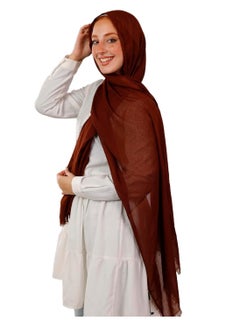 ماركة غير محددة طرحة قطن شاش 200*70 لون بني  - Image 5