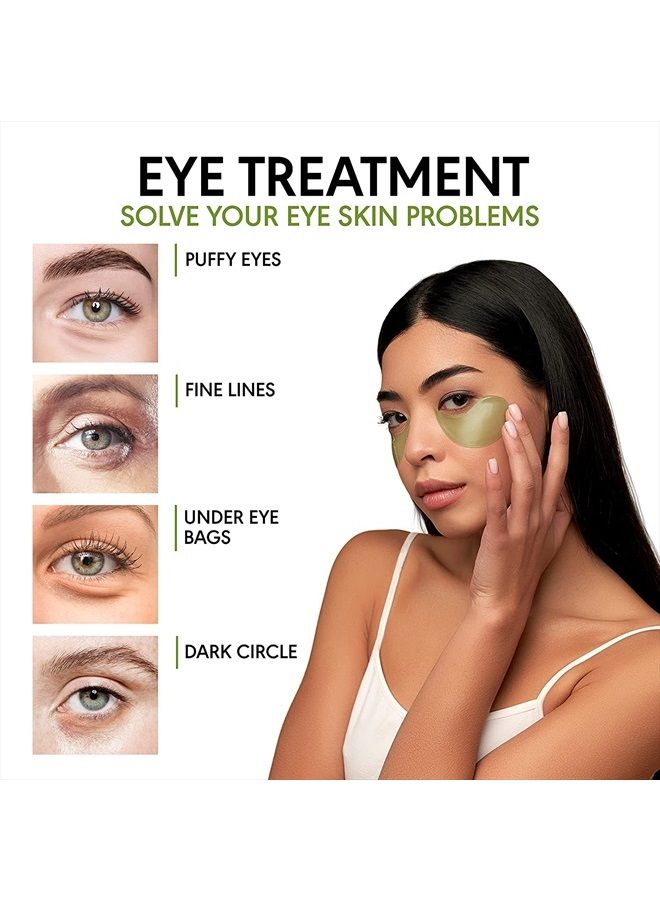 KINPUR ORGANIC COSMETICS Green Tea Under Eye Patches for Wrinkles and Eye Bags - Eye Masks for Dark Circles and Puffiness with Collagen, Hyaluronic Acid - Under Eye Mask for All Skin Types, 30 Pairs - Image 3