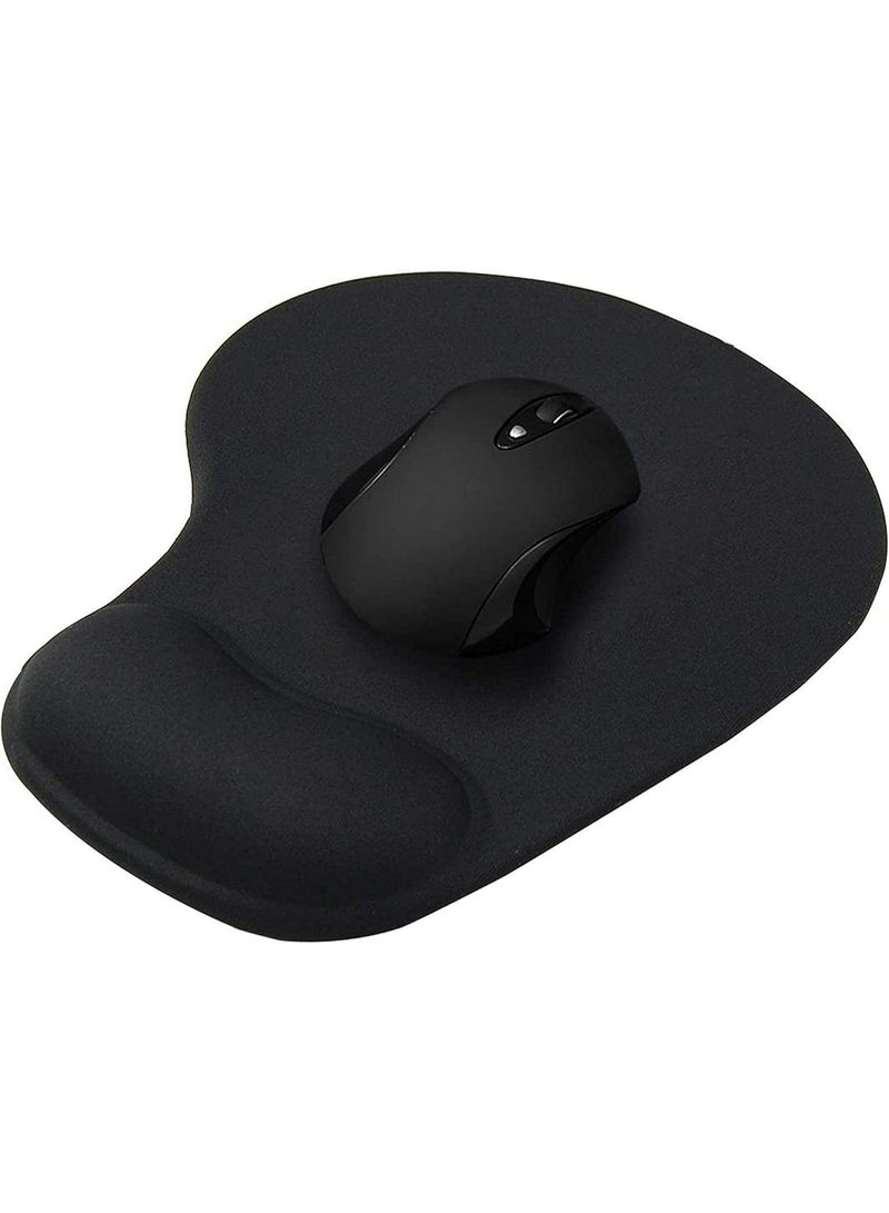 Ergonomic Mouse Pad with Gel Wrist Support – 14x21x2.5 cm, Anti-Slip Base, Comfort Design – Black - Image 1