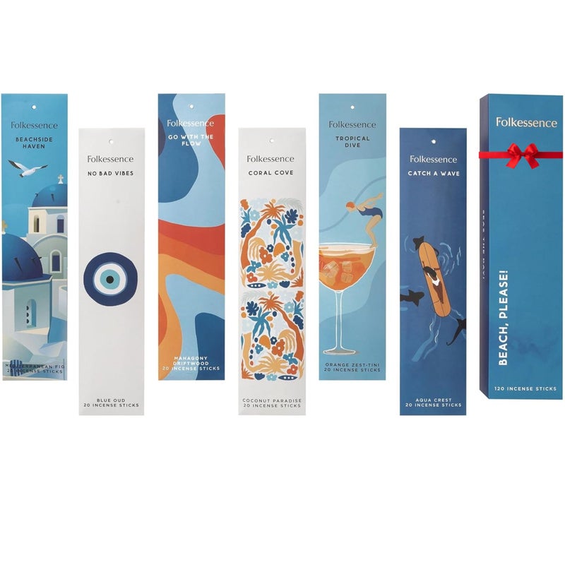Folkulture Incense Sticks (120 Sticks) | Set of 6 Premium Summer Incense Stick for Mediation, Aromatherapy,Gifts| No Charcoal, Organic, Non Toxic, 45 Mins, Long Burning Summer Scents Insence-Sticks - Image 1