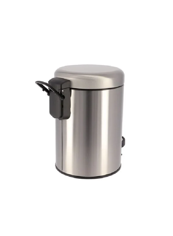 Tendance Stainless Steel Soft Close Fall Brake Lid Pedal Bin Silver and Black 3 L 6543102