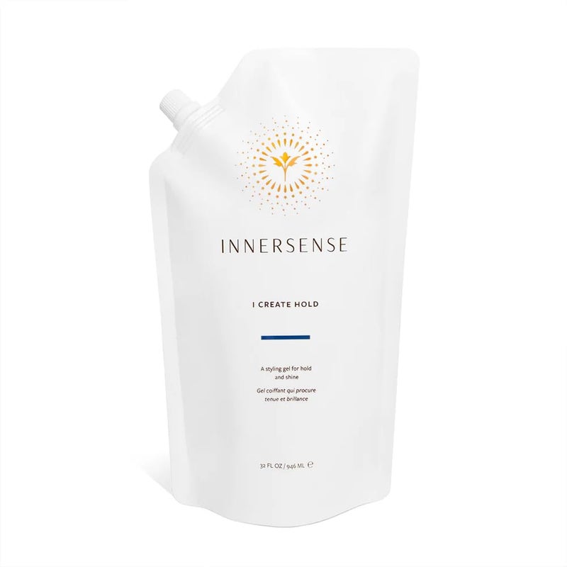 جل تصفيف طبيعي من INNERSENSE للجمال العضوي - جل تثبيت خالي من السموم وصديق للحيوانات - عبوة إعادة تعبئة 32 أونصة سائلة (946 مل)