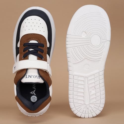 AVANT Kids MiniVogue Sneakers (AVKSH010CL01SIZE12_Tan/Navy_UK12) - Image 5
