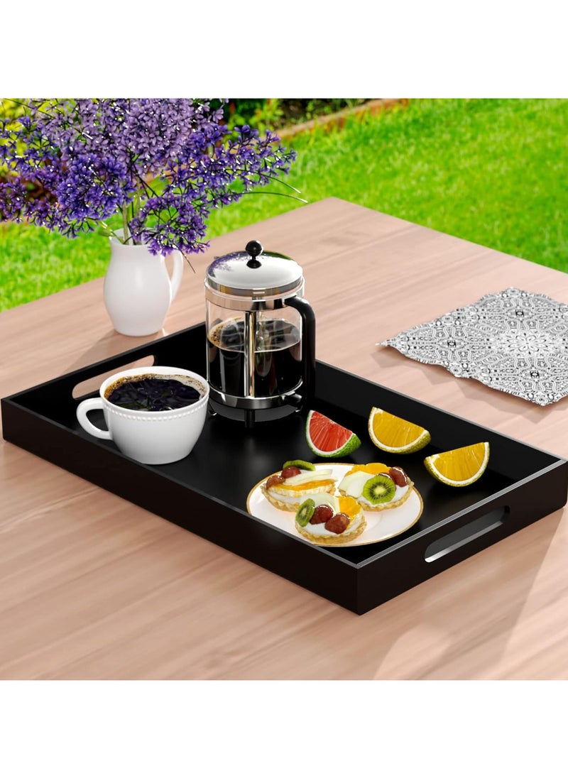 Acrylic Serving Tray 12x20 Inches -Spill Proof- Black Decorative Tray Organiser for Ottoman Coffee Table Countertop with Handles - pzsku/ZC60B76AADDF28282A897Z/45/_/1734608203/87c55771-1f08-4e80-be14-9156b7c2118d