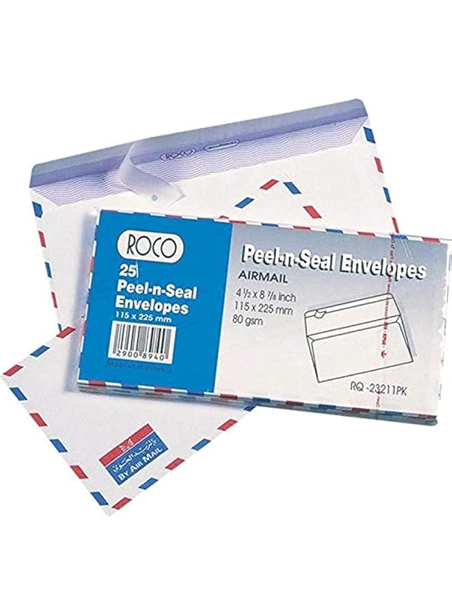 Peel N Seal Airmail Envelopes 225.00 Mm 8.85In