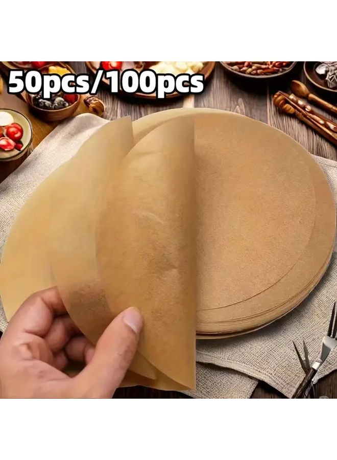6 Inch 50 Sheets Non Stick Precut Round Parchment Paper For Baking Air Fryer - Image 1