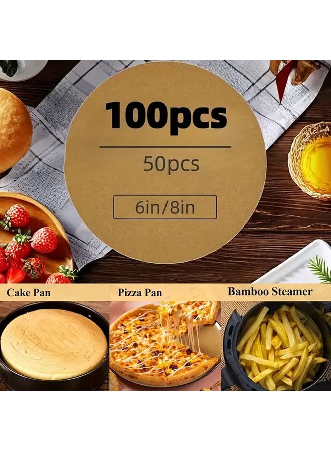 6 Inch 50 Sheets Non Stick Precut Round Parchment Paper For Baking Air Fryer - Image 2