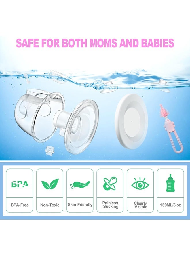 ريوليو مضخة ثدي قابلة للارتداء، مضخة ثدي كهربائية بدون استخدام اليدين، بشاشة LCD، تكنولوجيا عالية، 3 أوضاع، 9 مستويات، منخفضة الضوضاء، غير مؤلمة وصديقة للبشرة، خالية من BPA، (واحدة) - Image 5