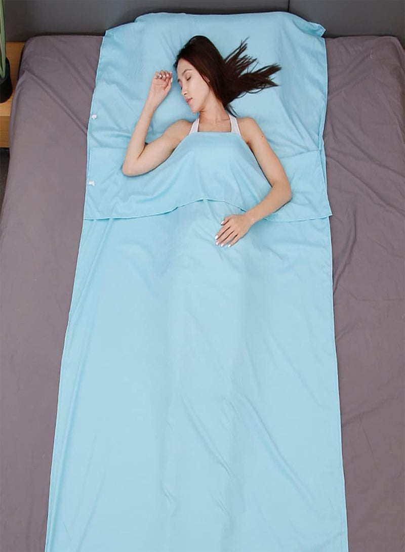 GGOOT Journey Sleeping Bag Liner Portable Camping Cotton Travel Sheet for Adults Backpacking Hotle Cabins 210 * 120 - Image 2