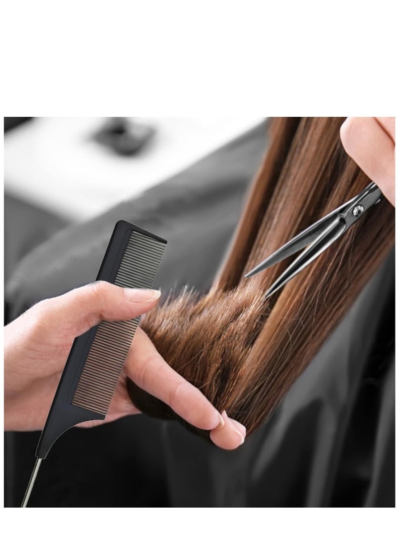 Zikra 4 PACK Pick Teasing Combs Hair Brush Set Carbon Lift Triple Pin Rat Tail Comb, Nylon Bristle Hair Comb Brush for All Hair Types Barber Supplies - Image 5