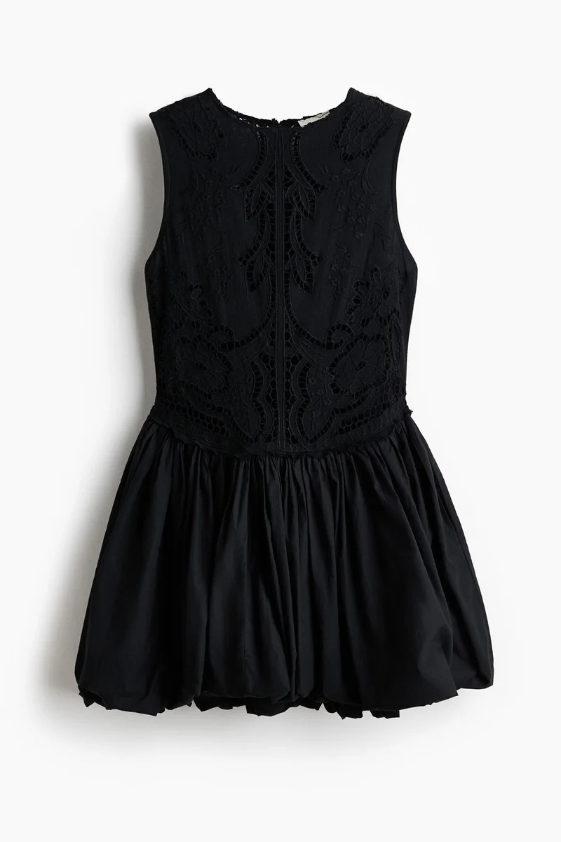 H&M Bubble-hem linen-blend dress