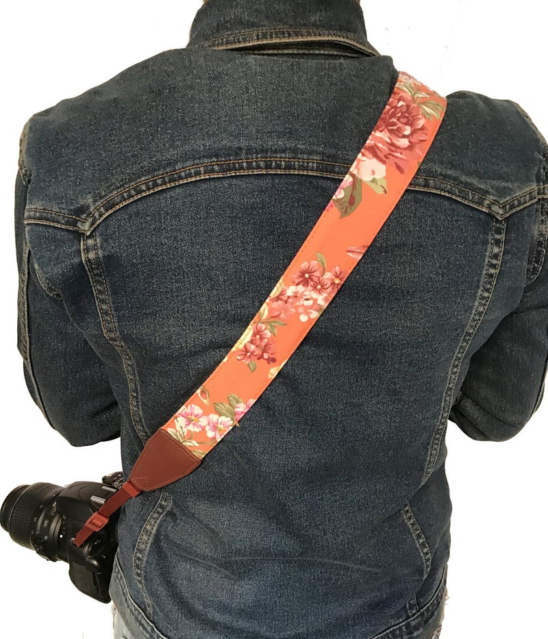 Alled Camera Strap Neck, Adjustable Vintage Orange Floral Camera Straps Shoulder Belt for Women/Men,Camera Strap for Nikon/Canon/Sony/Olympus/Samsung/Pentax ETC DSLR/SLR - Image 5
