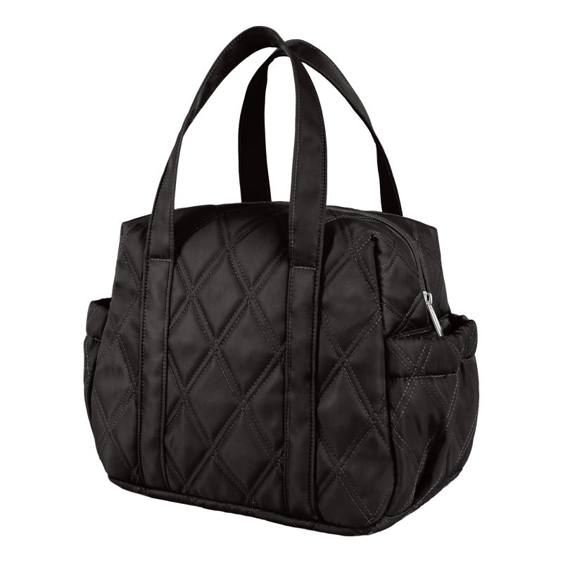 Easozoom Quilted Puffer Lunch Bag for Women, Leakproof Lunch Box for Adult Girls, Large Capacity Reusable Lunch Box for Work School Picnic Travel (Black) - Image 1