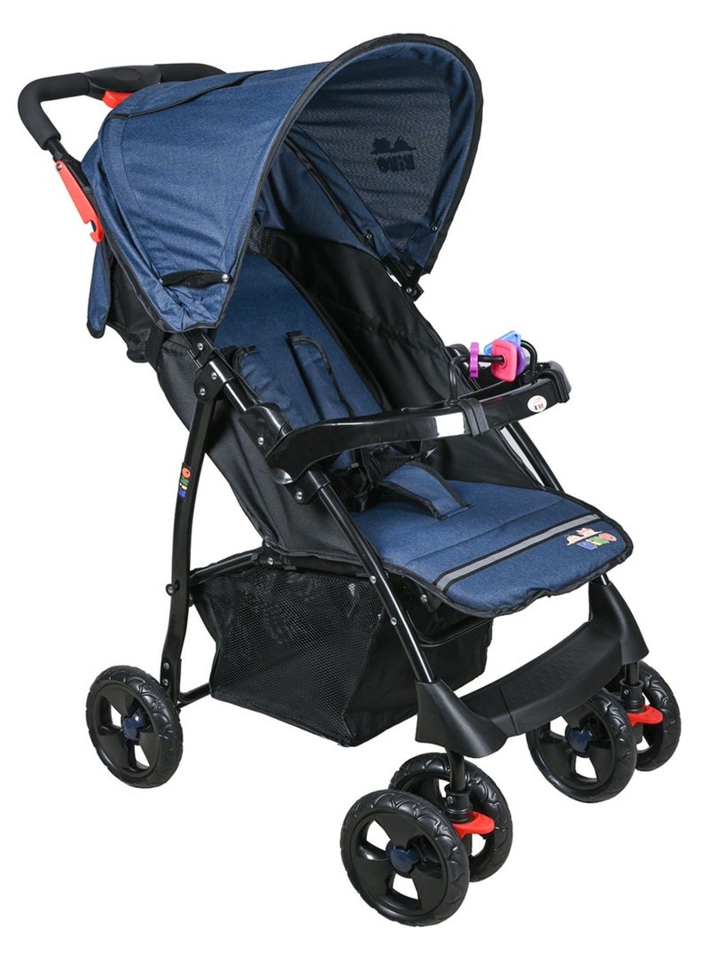 Kiko Comfortable Stroller Toys Tray 6 Wheels, 0 Months +, Blue - Image 1