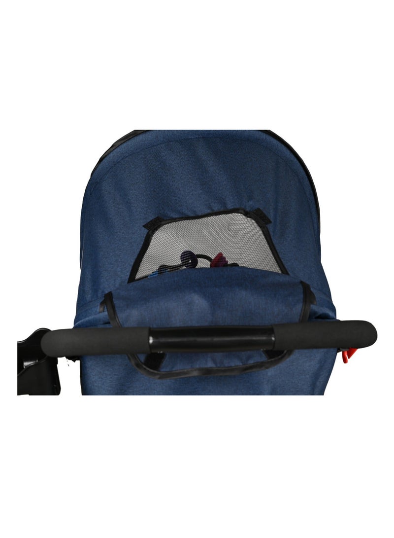 Kiko Comfortable Stroller Toys Tray 6 Wheels, 0 Months +, Blue - Image 2