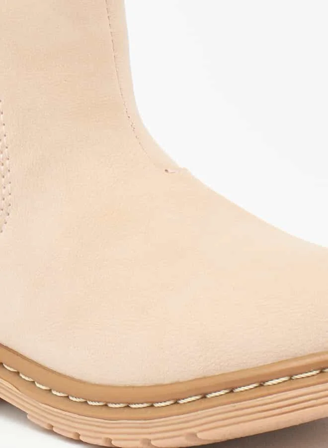Flora Bella By Shoexpress Girls Textured Ankle Boots with Zip Closure