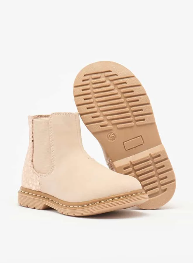 Flora Bella By Shoexpress Girls Textured Ankle Boots with Zip Closure