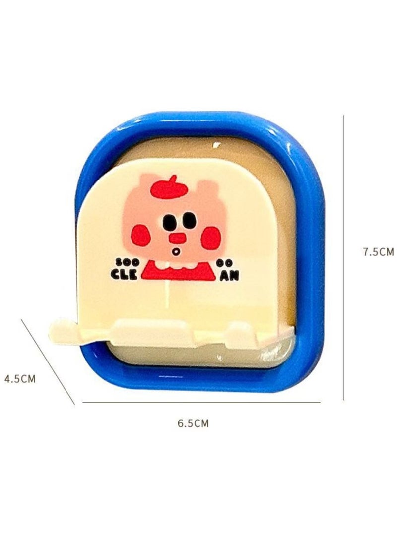 Cute toothbrush holder, toothbrush shelf, wall-mounted non-punching、blue  - Image 2