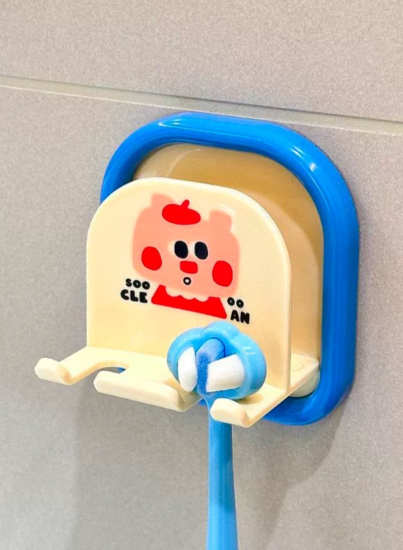 Cute toothbrush holder, toothbrush shelf, wall-mounted non-punching、blue  - Image 3