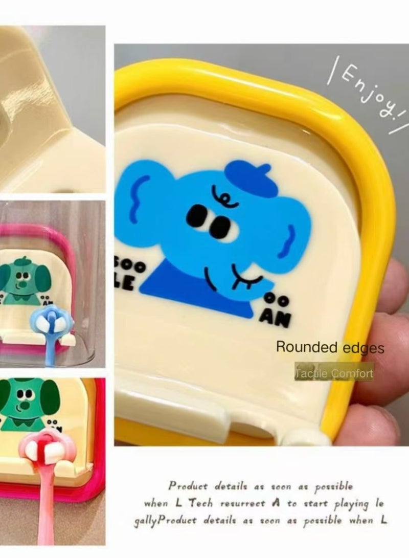 Cute toothbrush holder, toothbrush shelf, wall-mounted non-punching、blue  - Image 4