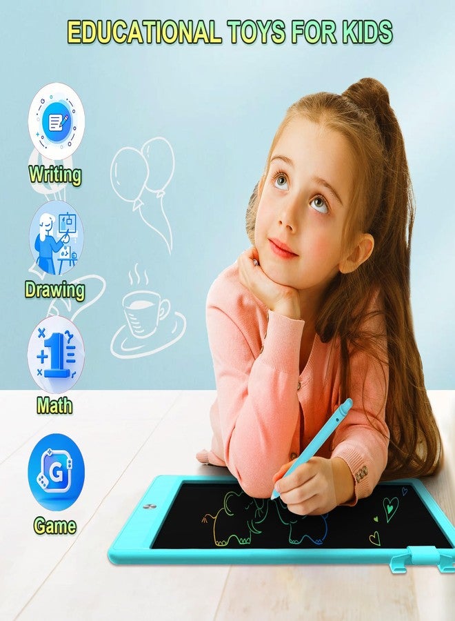 لوح كتابة بشاشة LCD مقاس 10.5 بوصة للأطفال من CHAFEGY، لوحة رسم ملونة للأطفال الصغار - لوحة رسم قابلة للمسح، لعبة تعليمية للأطفال من سن 3 إلى 8 سنوات - هدايا عيد الحب، عيد الميلاد، أعياد الميلاد (10.5 بوصة، أزرق) - Image 2
