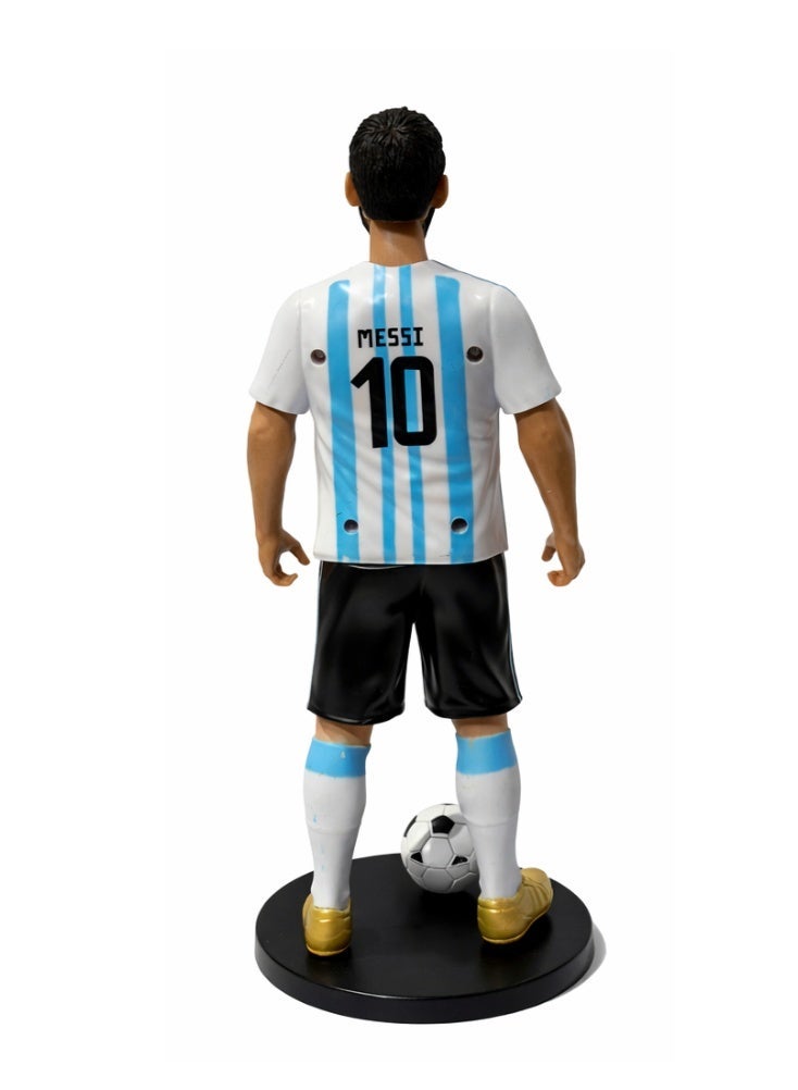 بريميم مجسم ليونيل ميسي الأرجنتيني، بطول 26 سم - تمثال فاخر قابل للتحصيل لنجم كرة القدم، مع كرة قدم وقاعدة، ونموذج مفصل لقميص رياضي، مناسب للجماهير وهواة الجمع. - Image 5