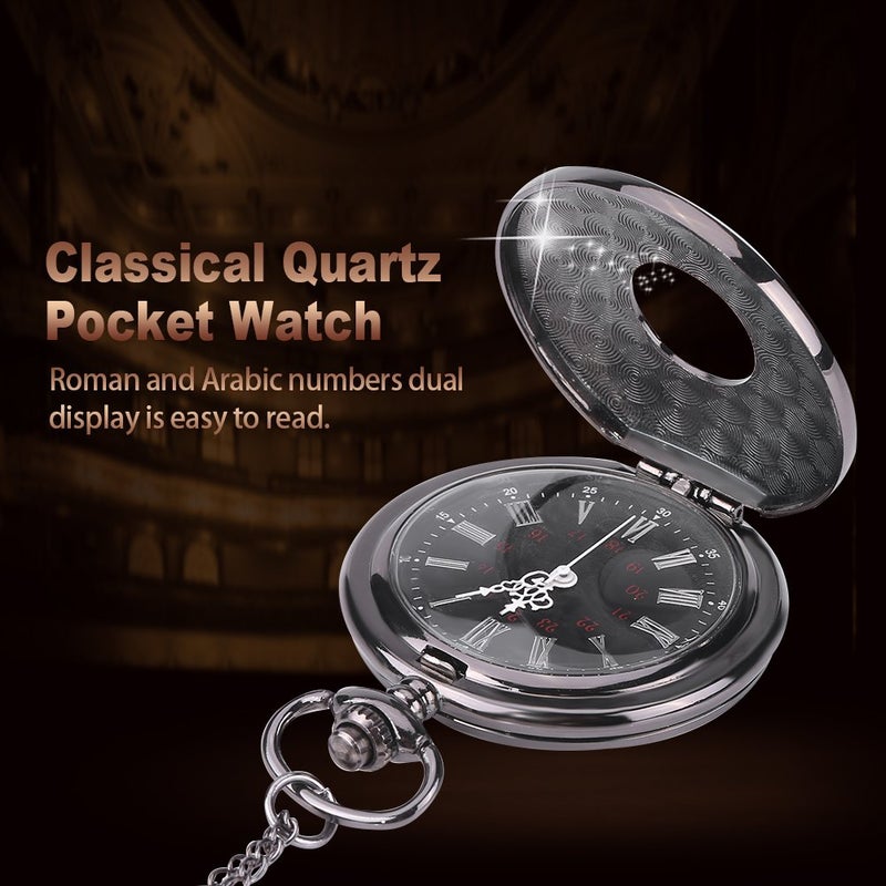 comfrt Pocket Watch Quartz Pocket Watch Classical Watch Classical Pocket Watch Analog Pocket Watch Necklace Pendant Good Decoration - Image 2