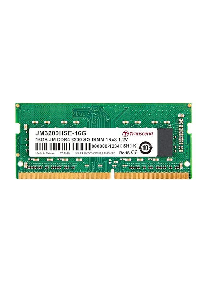 ترانسيند JM3200HSE-16G | DDR4-3200 غير مخزنة SO-DIMM 16GB للكمبيوتر المحمول - Image 1