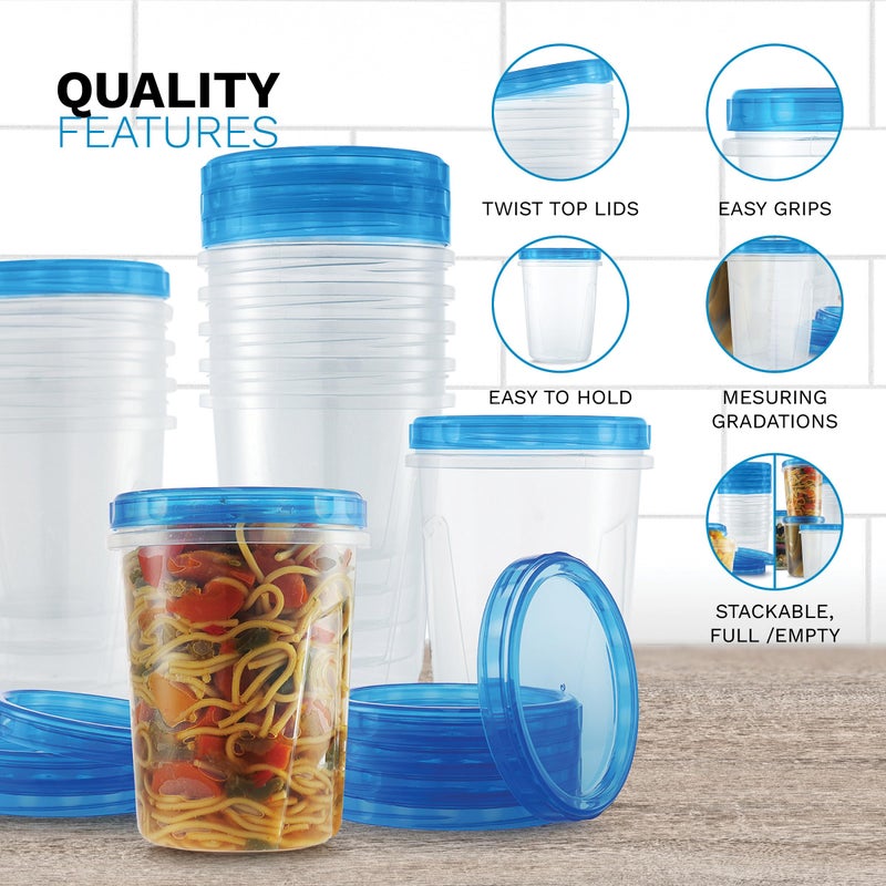 Tafura 6 Pack Leakproof Freezer Containers for Food with Twist Top Lids - 32 Oz BPA Free Reusable Plastic Soup Containers with Screw On Lids - Ideal for Meal Prep, Leftovers & Pantry Organization - Image 5