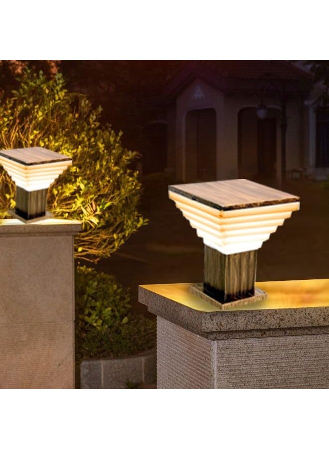kinis Golden Antique and Milky Down Step Classic Lamp/Gate Light/Outdoor Lamp/Outdoor Light/Pillar Light at Entrance Outdoor Home, Restaurant, Office, etc. (Pack of 2, Without Bulb) - Image 1