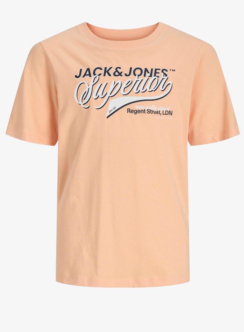 Jack & Jones Junior Kids Jjelogo Crew Neck T-Shirt - Image 1