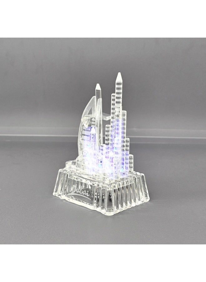 Souvenir Souq Crystal Glass Dubai Skyscrapers Burj al Arab, Burj Khalifa  Decoration with color changing led light - Image 4