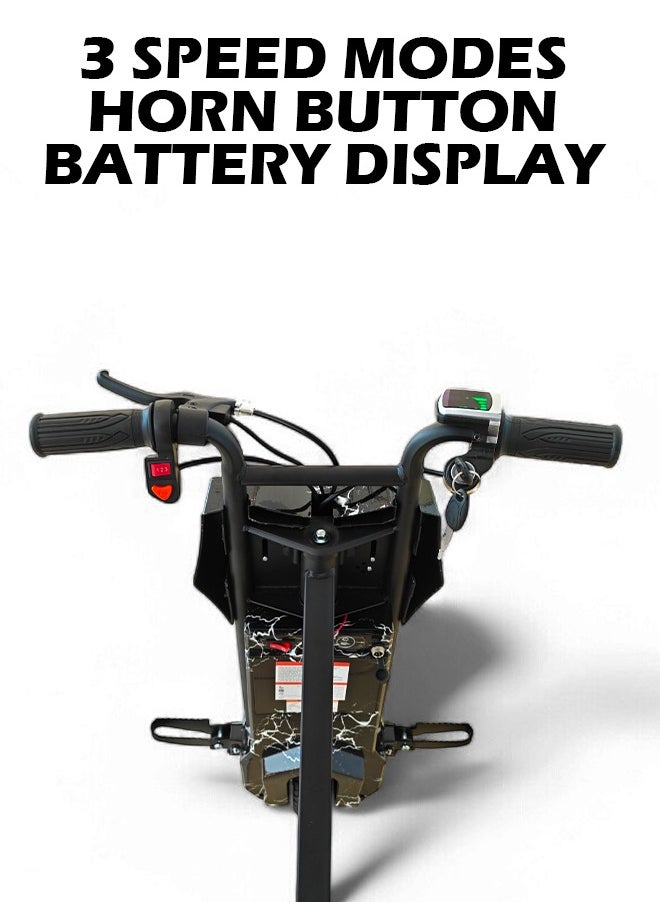 Wind Horse Electric Stunt Drifting Scooter for Kids and Adults – 250W Brushless Motor, 36V 4Ah Battery, 360° Spin, Bluetooth Speaker, Adjustable Frame, 3-Speed Modes, Steel Alloy Body, Protective Gear Included  - Image 5