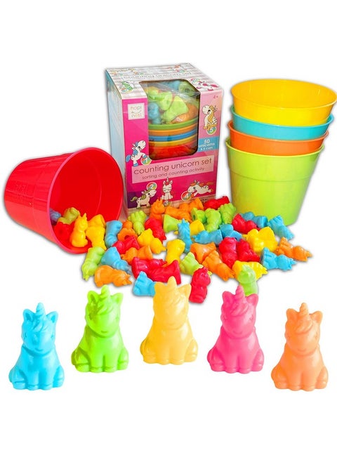 Unicorn Math Counters Color Sorting And Counting Activity Set Educational Learning Games For Toddlers Preschool And Homeschool Like Counting Bears