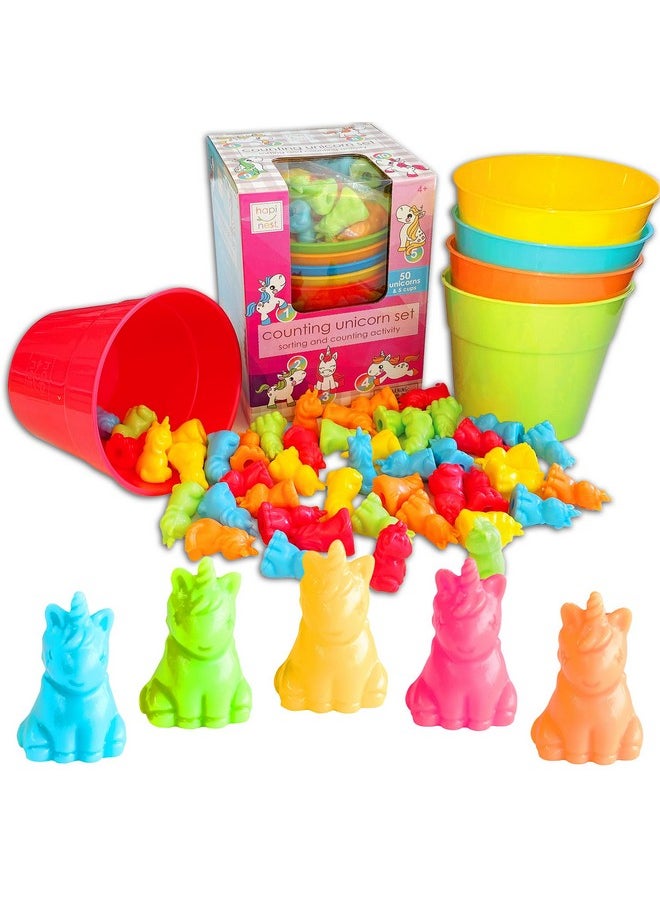Hapinest - Unicorn Math Counters Color Sorting And Counting Activity Set Educational Learning Games For Toddlers Preschool And Homeschool Like Counting Bears - Image 1