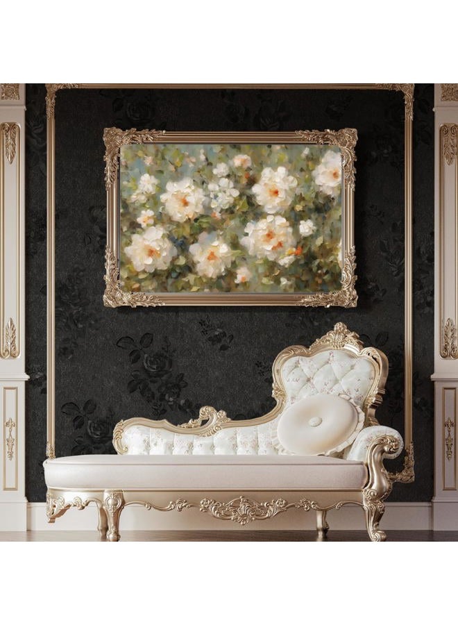 SYYKDEF Black Floral Wallpaper, 17.7 x 118 in Peel and Stick Waterproof Self Adhesive Wall Paper, Removable Vintage Black Floral Embossed Contact Paper for Cabinets Drawers Kitchen Countertop Wall - Image 3