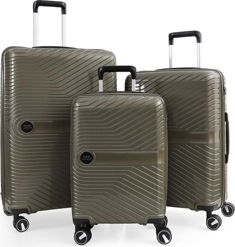 S-Invalid Brand Name Stylish Ultra Light Polypropylene Unbreakable 3-Piece Suitcase Set