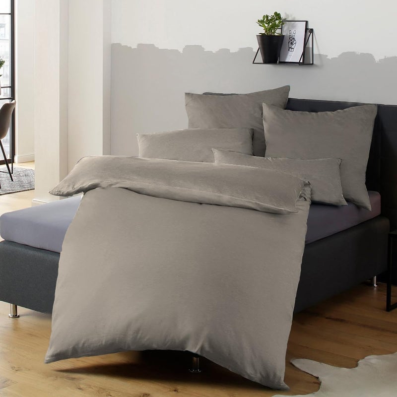 Soifox أغطية سرير 155 × 220 سم 4 قطع رمادي فاتح - 2 غطاء لحاف 155 × 220 سم + 2 كيس وسادة 80 × 80 سم، مايكروفايبر ناعم وغير قابل للكي مع سحاب (4 قطع 155 × 220 سم، رمادي فاتح) - Image 1