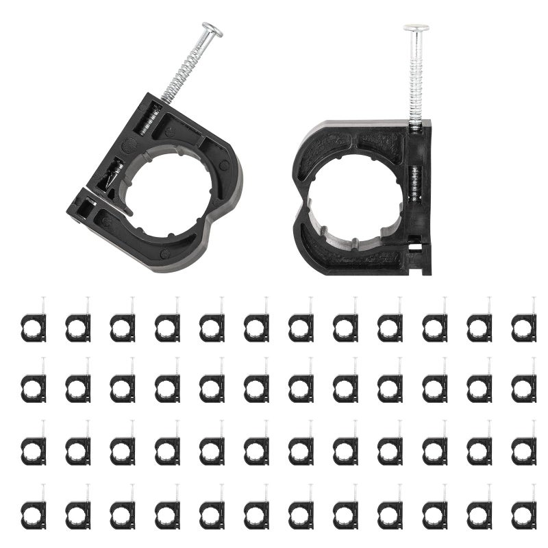 HeSun 50PCS HeSun Black Full Clamps with SNails JHook with Nai for fixing 34 Inch PEX Copper CPVC Pipe Support - Image 2